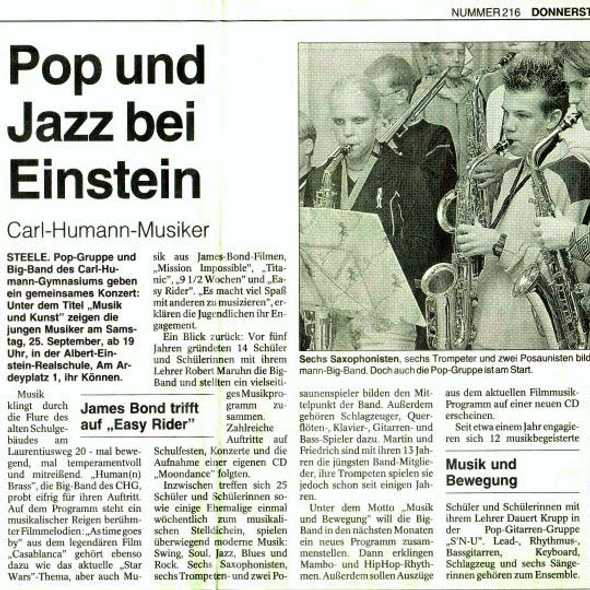 Pop und Jazz bei Einstein